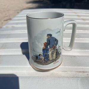 Vintage 1985 Norman Rockwell "Looking Out to Sea" porcelain mug